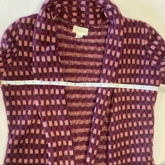 LUCY & Laurel Alpaca Blend Purple Cardigan - Picture 8 of 8